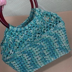 ①🌻ハンドメイド DIY 夏用カゴバッグ　レディース　ハンドバッグの画像