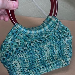 ①🌻ハンドメイド DIY 夏用カゴバッグ　レディース　ハンドバッグ