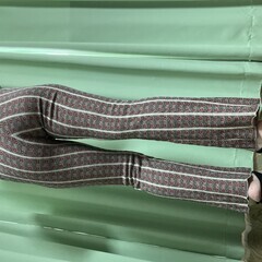 TODAYFUL ニットパンツ F ベージュ 総丈99cm ウエスト29cm ヒップ39cm 送料無料の画像