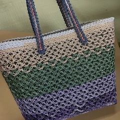 ②🌻ハンドメイド DIY 夏用　レディースカゴバッグ