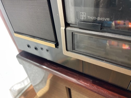 National TH 20-B45VR 昭和レトロブラウン管TV台付 木目ウッド調 (KS