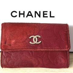 正規品　CHANEL シャネル　カメリア コインケース　レッド