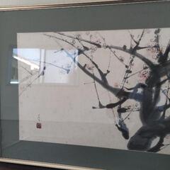 水墨画　額付