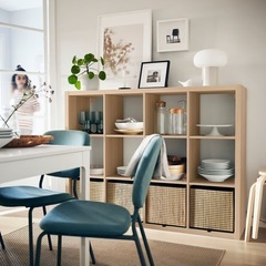 綺麗 IKEA カラックス 4×3 木目調 ホワイトステインオー...