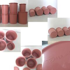 タッパーウェア グランプリデコレーター 4.0L/2.75L/1.9L/1.2L 8個 スプーン 3個 計11個セット Tupperware 保存容器 ピンク系 札幌市の画像