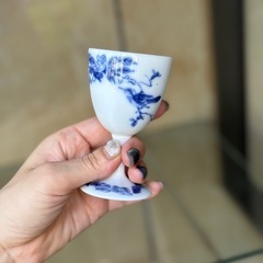 【未使用】染付高足杯
