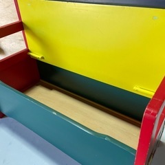 子供用イス　キッズ　kids ベンチ　おもちゃ入れ　収納付き　木製の画像