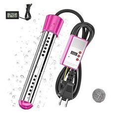 新品 投げ込みヒーター 1500W 携帯湯沸かし器 100V 電気給湯器 浸水給湯器 風呂 バケツヒーター 【設定時間、自動電源オフ】 304ステンレス鋼電気浮遊浸水 家庭 アウトドア 学校
（日本語マニュアル付き）の画像