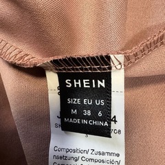 美品SHEIN ピンク スカラップネック ワンピース Mの画像