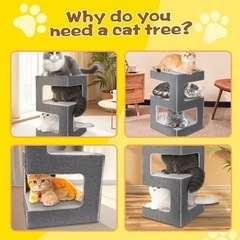 【新品未使用品】　キャットタワー　低め　据え置き　猫タワー　おしゃれの画像