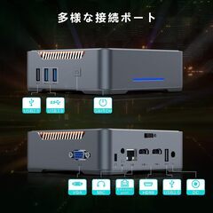 Windows11Pro ミニパソコン、モニター、キーボード、マウスセットの画像
