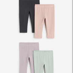 【新品未使用】H&Mキッズ コットンジャージーレギンス　4本セット 50サイズの画像