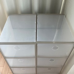 ダイソー積み重ねシューズクリアケース8個セットの画像