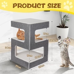 【新品】キャットタワー 据え置き型 ブラウン 高さ59.5cm 爪とぎ 猫ちゃん ペット 茶の画像