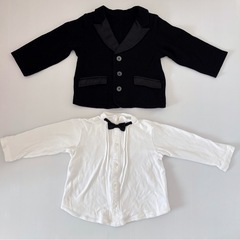 3点セット 子供服 フーセンウサギ ジャケット シャツ 長袖 タキシード 100 キッズ セレモニー 結婚式 衣装 男の子 の画像