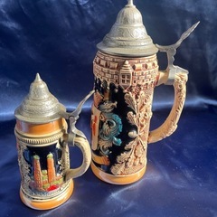 ビアジョッキ　西ドイツ製　蓋付き　2個セット　大小　ミュンヘン　ビンテージの画像