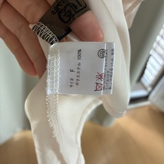 レディース　チュニック　スリーブ　新品　サテンシルク調　パールベージュの画像