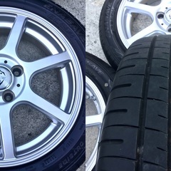 【深溝】三菱アイなどに　どちらも安心国産メーカー！　15×4J+35 15×5j+35 ダンロップエナセーブ EC204 145/65R15 175/55R15 4本セット　2022年製の画像