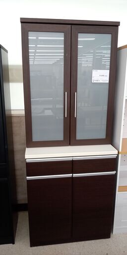 ★リユースのサカイ高崎店★TJ11972  食器棚 ブラウン H201×D50×W80 クリーニング済み