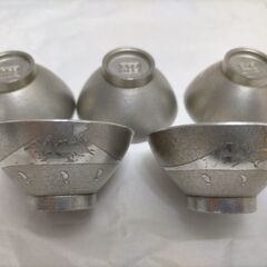 さつま朝日堂　お猪口５個セット（シルバー）250618-8Tの画像