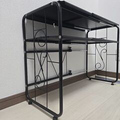 🖤黒アイアン棚✨スリムでおしゃれ◎引取1000円！の画像