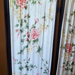 値下げ♪　継立てパーティション　3連　花柄　薔薇　可愛い　インテリア　家具の画像