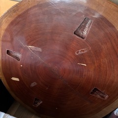 ☆天然木　一枚板　座卓　テーブル　切り株　used 汚れ使用感有ります☆の画像