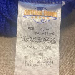 【USJ・セサミストリート】クッキーモンスターの青いアクリルニット帽の画像