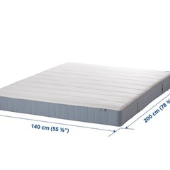 【美品】VESTERÖY ポケットコイルマットレス 140x200 cm IKEA  ダブルベッドの画像
