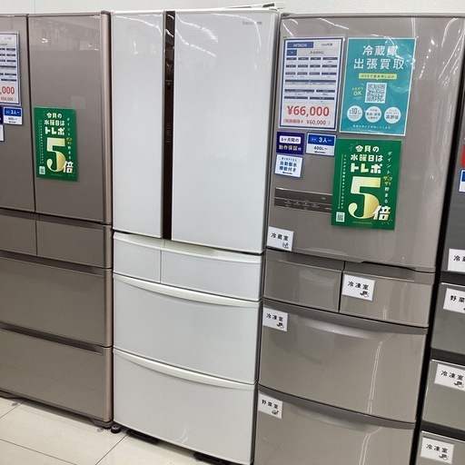 【6ヶ月保証】6ドア冷蔵庫 Panasonic NR-FVF452-W