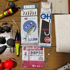 釣竿 3本　太閤 十三　春風　銀嶺 硬調 十八　釣り道具　仕掛け　ロッド　小継　糸　錘　針　浮　セット　まとめ売りの画像