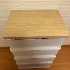木目調天板チェスト 衣類収納ケース Bの画像