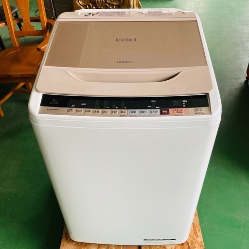 日立 全自動電気洗濯機 HITACHI BW-V80B形 8kg 2017年製 BEATWASH