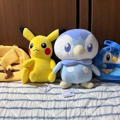 新品　ポケモン ピカチュウとポッチャマのぬいぐるみとカバンのセット