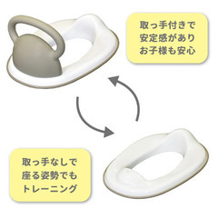 インテリアを邪魔しない🌿お洒落なライトブラウン　トイトレ　取っ手付き補助便座の画像