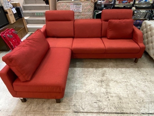 【愛品館 江戸川店 】ファブリック3P ロングカウチソファ BABA（馬場家具）