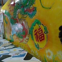 3M 高さの壁画  ドラゴン  龍    横幅9m 20cm
