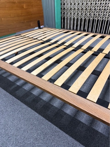 7/5 無印良品 ダブルベッドフレーム＋ヘッドボード ウォールナット材