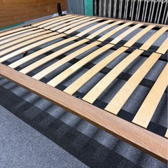 7/5 無印良品 ダブルベッドフレーム＋ヘッドボード ウォールナット材