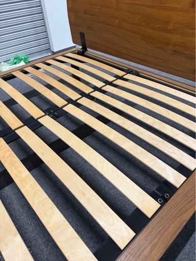 現地引取・名古屋】無印良品 木製ダブルベッドフレーム ブラウン