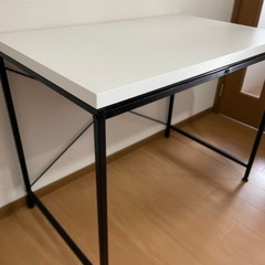 美品) 北欧 オフィス デスク  ブラック ホワイト 100 60