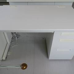 片袖デスク ホワイト W120cm *D70cm　木天板　ホワイ...