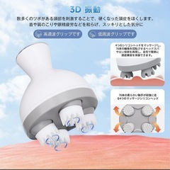在庫一掃セール‼️電動頭皮ブラシ ヘッドスパ 頭皮ケア 3D振動 顔 全身使用可能の画像