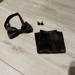 ダークブラウン　新郎セット　蝶ネクタイ