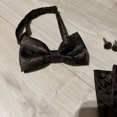 ダークブラウン　新郎セット　蝶ネクタイの画像