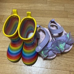 キッズ　14cm 雨靴　サンダル