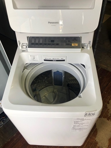NO B306?福岡市内配送設置無料✨?パナソニック Panasonic 全自動洗濯機 （8.0kg） 即効泡洗浄 エコナビ ホワイト