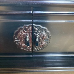 唐木家具 黒檀 茶箪笥 飾り棚 和家具 幅150cm×奥行43cm×高さ114cm の画像
