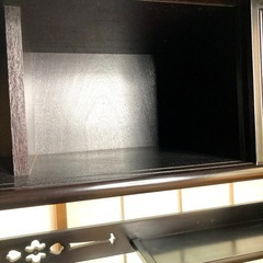 唐木家具 黒檀 茶箪笥 飾り棚 和家具 幅150cm×奥行43cm×高さ114cm の画像