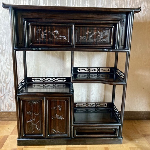 古家具 飾り棚 リビング棚 唐木 紫檀 古家具 飾り棚 リビング棚 唐木